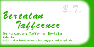 bertalan tafferner business card